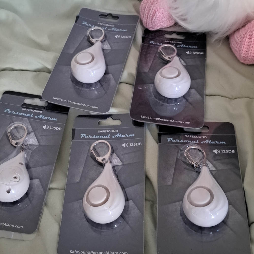 White Personal Alarm Keychains